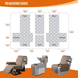 VANSOFY Loveseat Recliner Cover with Console 100% Waterproof Sofa Slipcovers Non-Slip Reclining Couch Cover Split Sofa Covers Furniture Protector for Pets, Dogs(Light Brown)