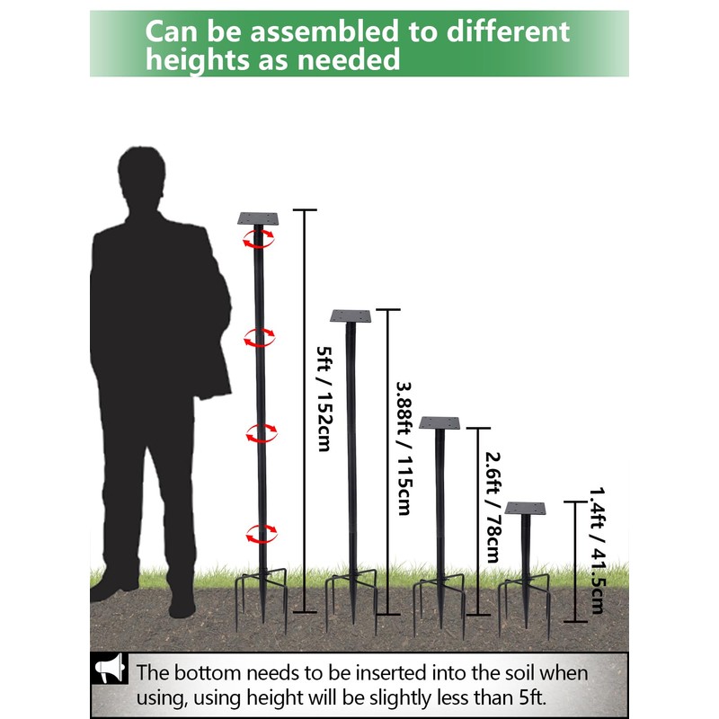 Upgraded Thicken Bird Feeder Pole for Outdoors - Easy to