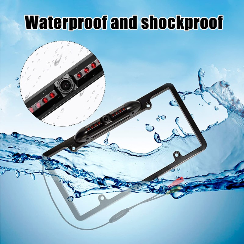 License Plate Backup Camera, Night Vision Rear View Camera with
