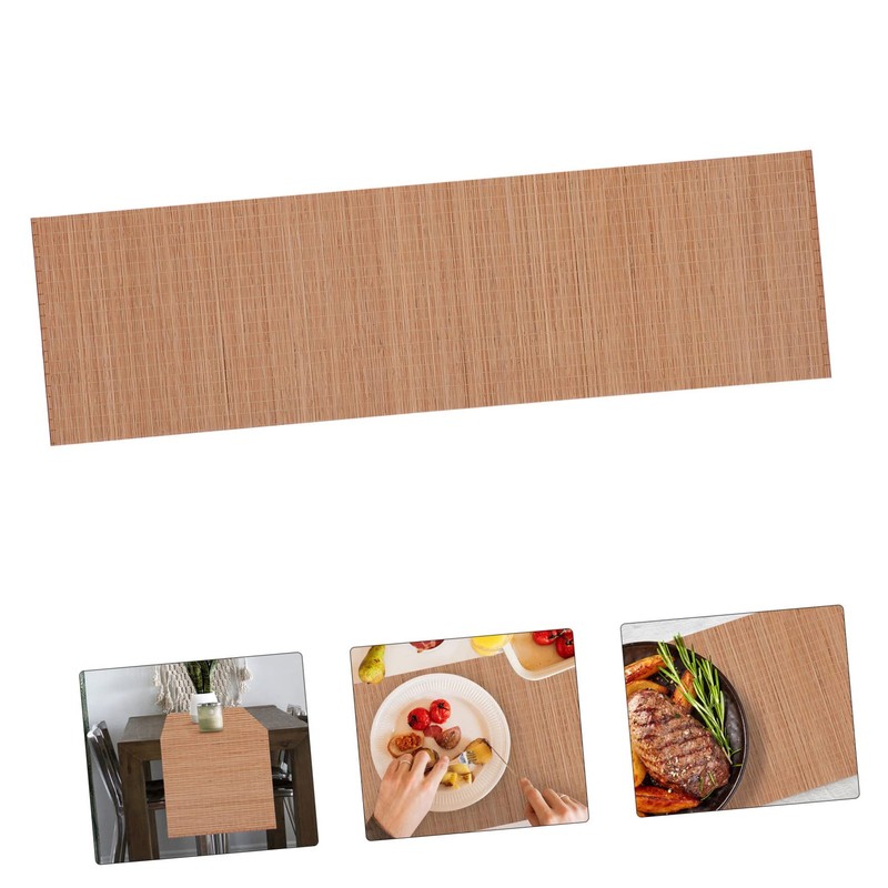Mobestech 1Pc Bamboo Table Runner Tea Mat and Table Placemat