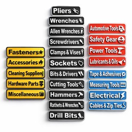24 PCS Magnetic Tool Box Labels, 3D Toolbox Magnetic Labels, Magnetic Labels for Tool Box Drawers, Reusable Tags for 4-Color Differentiation Lables