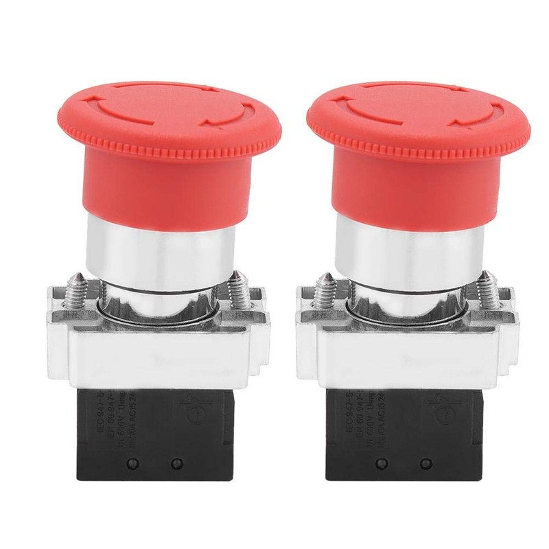 2PCS Red Sign Emergency Stop Switch Button Stop Micro Switch