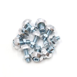 A ABSOPRO Scooter Motorcycle Number Plate Screw Silver Tone Pack of 10