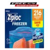 Ziploc Seal Top Quart Freezer Bags, 216 ct.