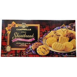 Campbells Shortbread Reserve Collection Carton 7.4 Oz (210g) - Scottish All-Butter Shortbread Cookies from Scotland, Chocolate Chip & Assorted Variety, Gourmet British Tea Biscuits & Gift Box