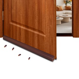 U-shaped under door door seal - 39.37 x 3.15 x 1.57 inches - PVC slip seal for lower door edge with cotton bottom and Velcro fastener for a door thickness of 2.17 - 3.15 inches (1 piece, brown)