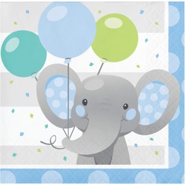 Creative Converting Enchanting Elephants Boy Beverage Napkins, 16 ct