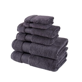 BAGNO MILANO Turkish Towels Luxury Hotel-Spa Towel Set, Non-GMO 100% Turkish Cotton | Ultra Soft Plush Absorbent Towels (Charcoal, 6 Pcs Towel Set)