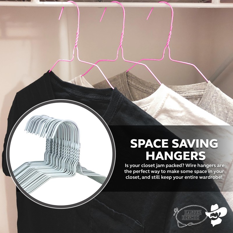 Hanger Honcho Wire Metal Clothes Hangers 200 Pack Bulk for