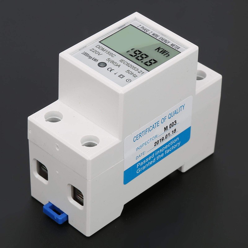 Single Phase Energy Meter, 5-80A DDM15SC LCD Digital Display Single