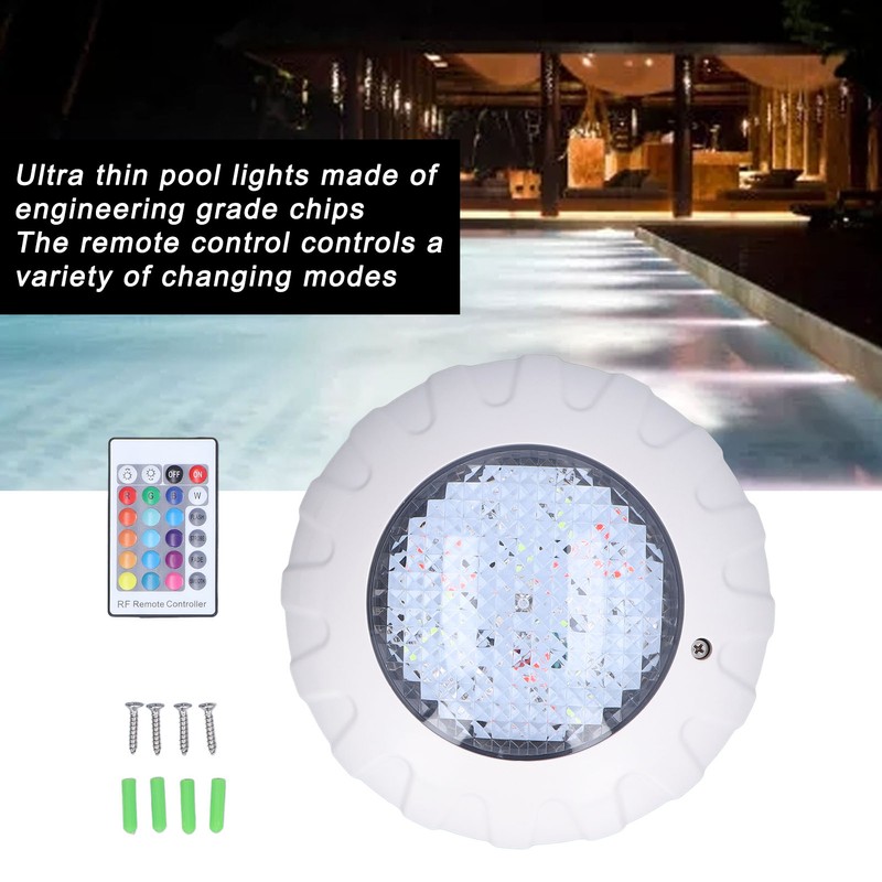 LED Pool Lights DC12V/38W with Remote IP68 Waterproof RGB Colorful