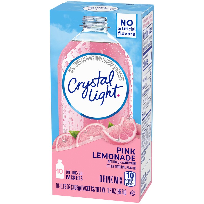 Crystal Light On-The-Go Natrual Pink Lemonade, 0.13 ounce, 10 count
