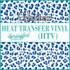 White & Royal Blue Leopard Spots Pattern #3 Glitter HTV