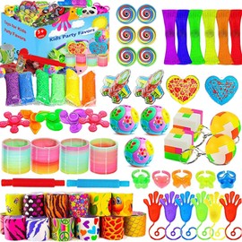 63 Pcs Party Favours for Kids Prize Box for Classroom 6-8 8-12, Birthday Gifts Toys, Treasure Chest Toys, Carnival Prizes, Kids Classroom Rewards, Stocking Stuffers, Goodie Bag Items for Kids