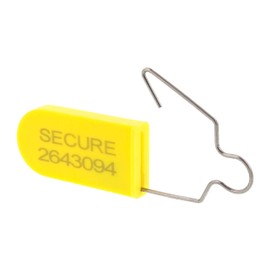 Plastic Padlock Security Seal with Metal Wire-Yellow-100 Pack
