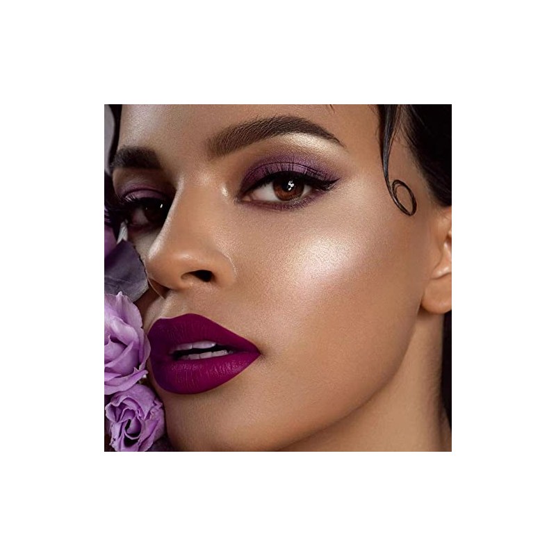 MAKI YIKA - Lápiz labial mate morado oscuro de larga