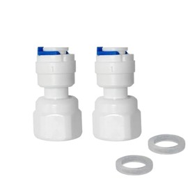Water Inlet Pipe Connection Quick Connection Water Filter Fitting Adapter for Reverse Osmosis and Water Filter, Drinking Water Tap, Side-by-Side Fridge (1/2 Inch Internal Thread to 3/8 Inch)