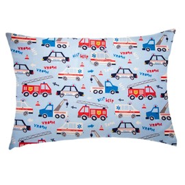 Children's pillow with pillow case, soft organic cotton baby sleep pillow, machine washable, hypoallergenic, suitable for travel and crib（13X18）