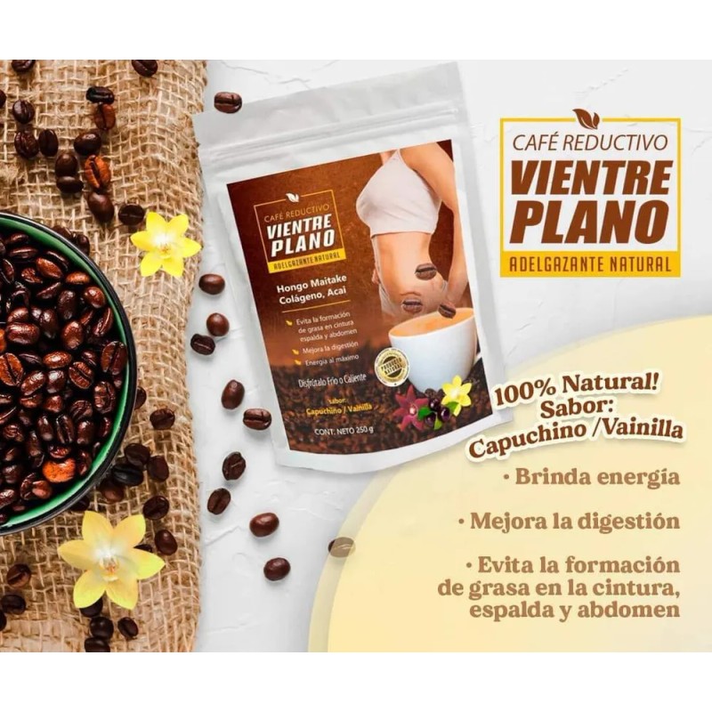 Café Vientre Plano Capuchino Fit Plus Sabor Vainilla 250g