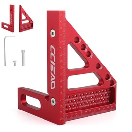 Aluminum Alloy 3D Multi Angle Measuring Ruler,22.5-90 Degree Drawing Line Ruler with Pin,3D Carpenter Square with Degrees Scriber for Woodworking Engineering Construction(Inch)
