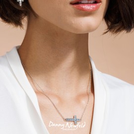 PZ Sterling Silver Women's Necklace, 925 Silver Chain with Sideways Cross Pendant, 18 inches, Exquisite Design, True Craftsmanship