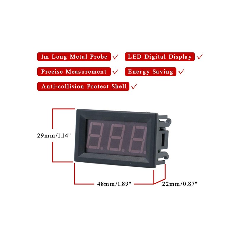 FBBULES Mini Digital Thermometer with Probe Temperature Monitoring for Fridge