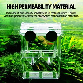 Aquarium Fish Tank Hatchery Incubator Breeding Box, Acrylic White Breeder Isolation Divider Hatching Boxes Accessory Small Baby Fishes Shrimp Clownfish Guppy (10x7x12.8 cm)