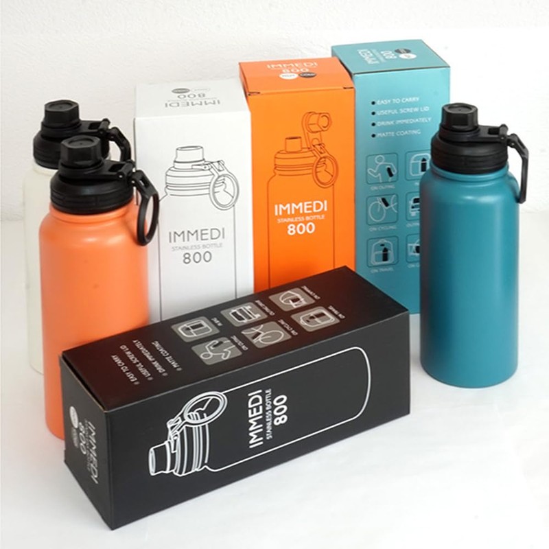 IMMEDI Living Bottle, 28.7 fl oz (800 ml), Orange Bottle,
