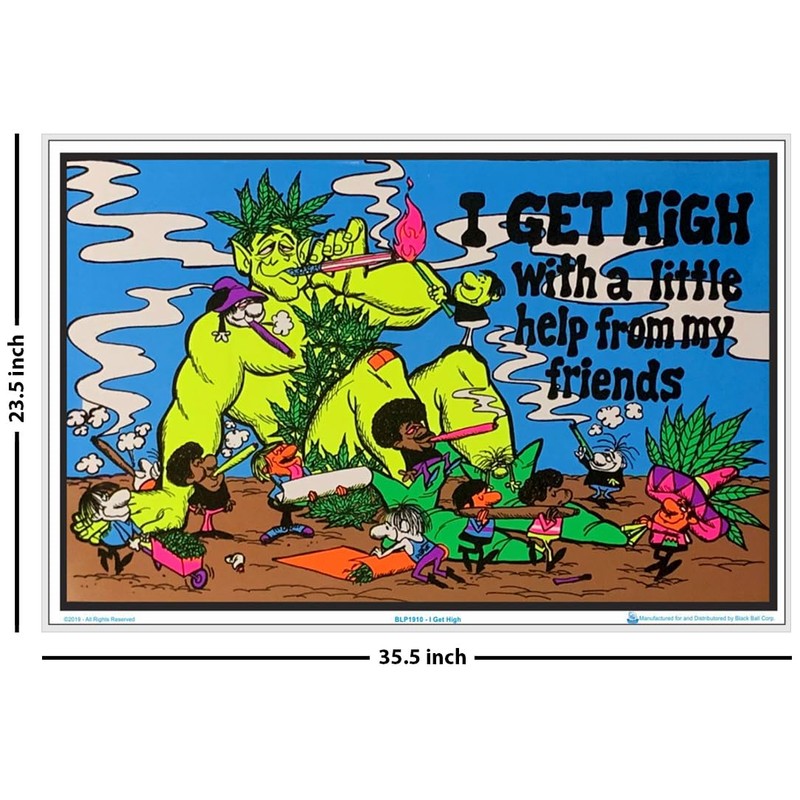 I Get High - Laminated Blacklight Poster - 23.5" x