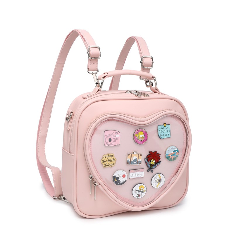 RAINBOW SMILE Ita Bag Multi-Purpose Backpack Crossbody Heart Purse Kawaii