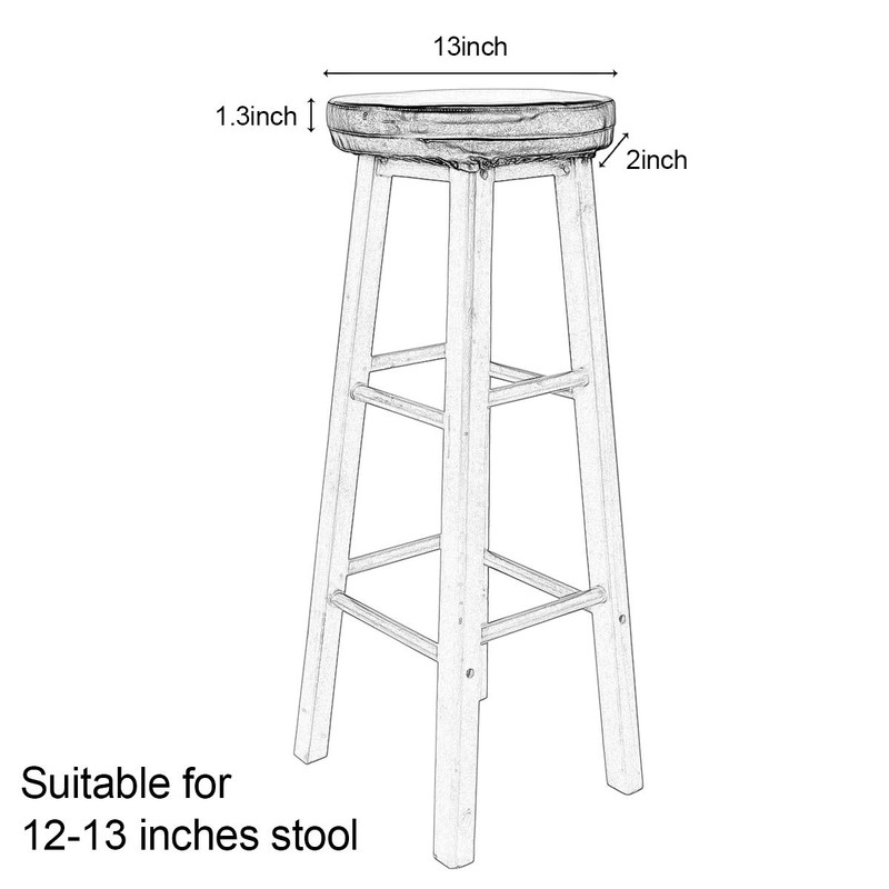 Shinnwa Bar Stool Covers Round, Waterproof Leather Bar Stool Cushions