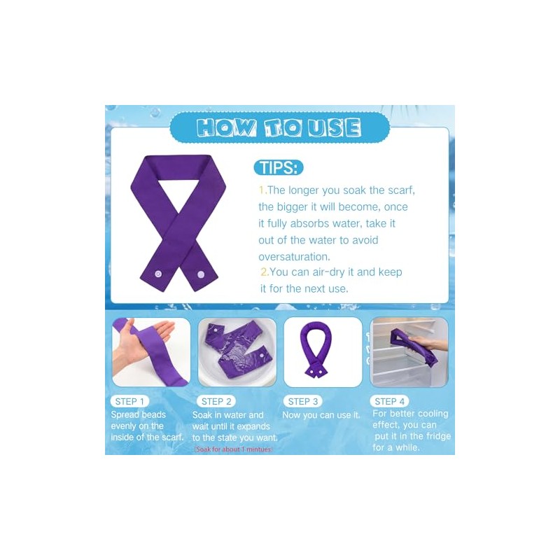 Cooling Neck Wraps 32 Pack, Eurzom Ice Wrap Scarves for