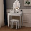 Costway Modern Dressing Table Set Makeup Vanity Desk w/Dimmable Bulbs