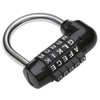 TRIXES 5 Letter Combination Padlock Black for Suitcases, Make-Up Pull