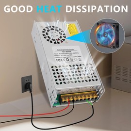 NUOWEIDE 12V 50A 600W Power Supply Transformer, 110V AC to DC 12v Converter Adapter 50A 600W SMPS, DC Power Supply for LED Strip Motor Pump CCTV Camera System Radio Car Stereo 3D Printer