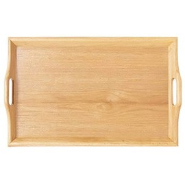 G.E.T. RST-1814-N Wooden Room Service Serving Tray with Handles, 19" x 14.25", Natural