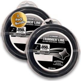 Vaughan's Economy Line .050" Trimmer Line, 40ft | Black Diamond Shaped Polymer | Universal Weed Eater String for Gas & Electric & Battery Models | Made in The USA (2 Pack)