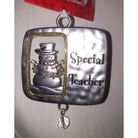 St. Nicholas Square Special Teacher Keepsake Ornament Decoration with Hanging Bead