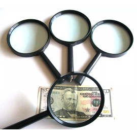 NO BRAND 4 JUMBO MAGNIFYING GLASSES 4" GLASS LENSE 3X POWER
