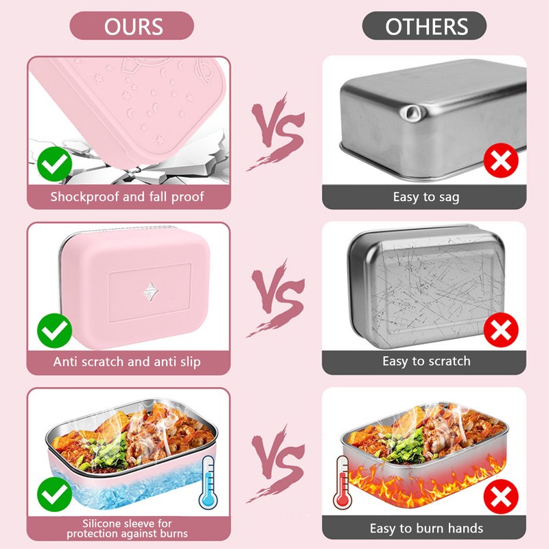 Stainless Steel Lunch Box 850ml Leakproof Sealed Bento Box with