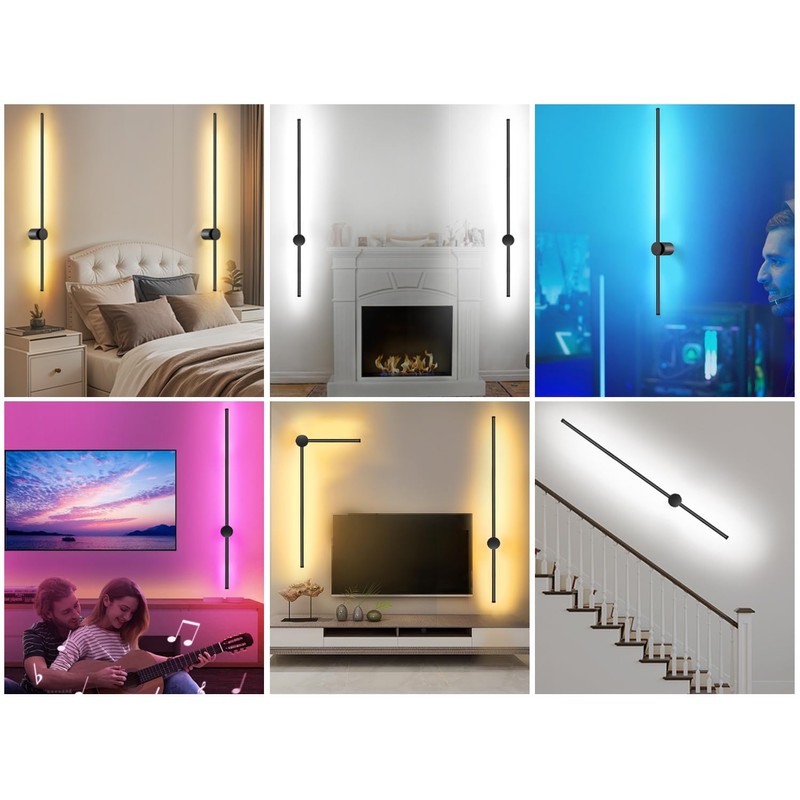 39.4 Inch Battery Operated Wall Sconces Set of Two, 12000mAh