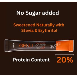 GENU Stevia Protein Coffee Mix (100 sticks, Barista) Korea's No.1 Selling Zero Sugar Protein Coffee Mix