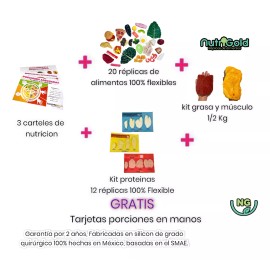 NutriGold Réplicas De Alimentos Kit 20 + Kit Prote + Grasa Y Musculo