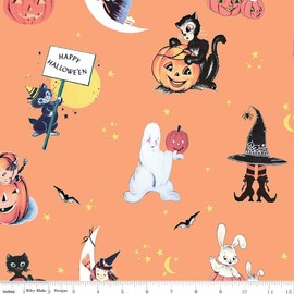 45" Wide 100% Cotton Fright Delight (C13230 Orange)