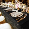 Party Tablecloths, Black Disposable Tablecloth with Gold Polka Dot Garden