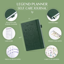 Legend Self-Care Journal – Guided Daily Reflection Journal to Support Mental & Physical Health – Daily Mood, Meditation & Personal Development Notebook – 7.1x10.5”, Lasts 3 Months (Forest Green)