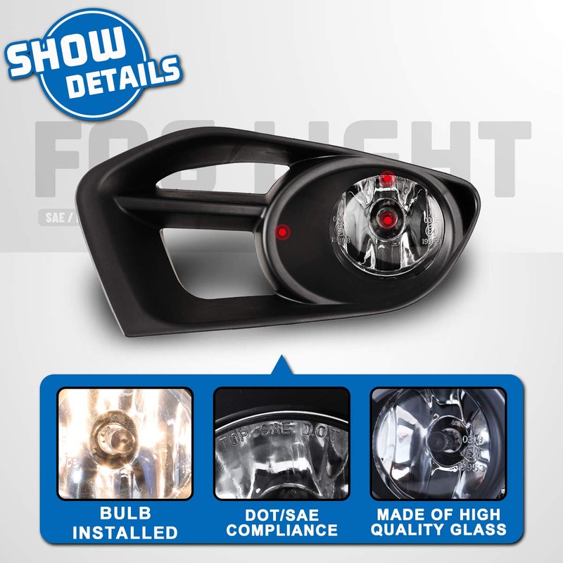 AUTOWIKI Fog Light Assembly for 2011-2014 Nissan Murano With Clear