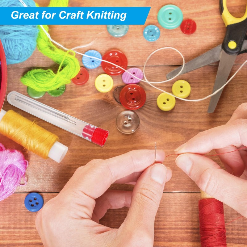 PATIKIL 0.6x2.4" Plastic Sewing Needle Storage Holder, 10 Pcs Portable