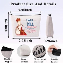 PLITI Musical Inspired Makeup Bag I Will Kill Your Friends And Your Family To Reminder You Of My Love Gift For Musical Lover (friends family love bag)
