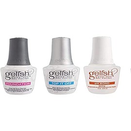 Gelish Base Top Coat Gel Harmony Nail, Salon UV, Manicure Polish pH Bond Soak Off - 3X 9 ml, Total 27 ml                                              